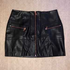 Leather mini skirt